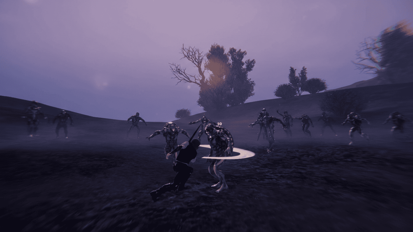 The Last Elf battling monster hordes at night